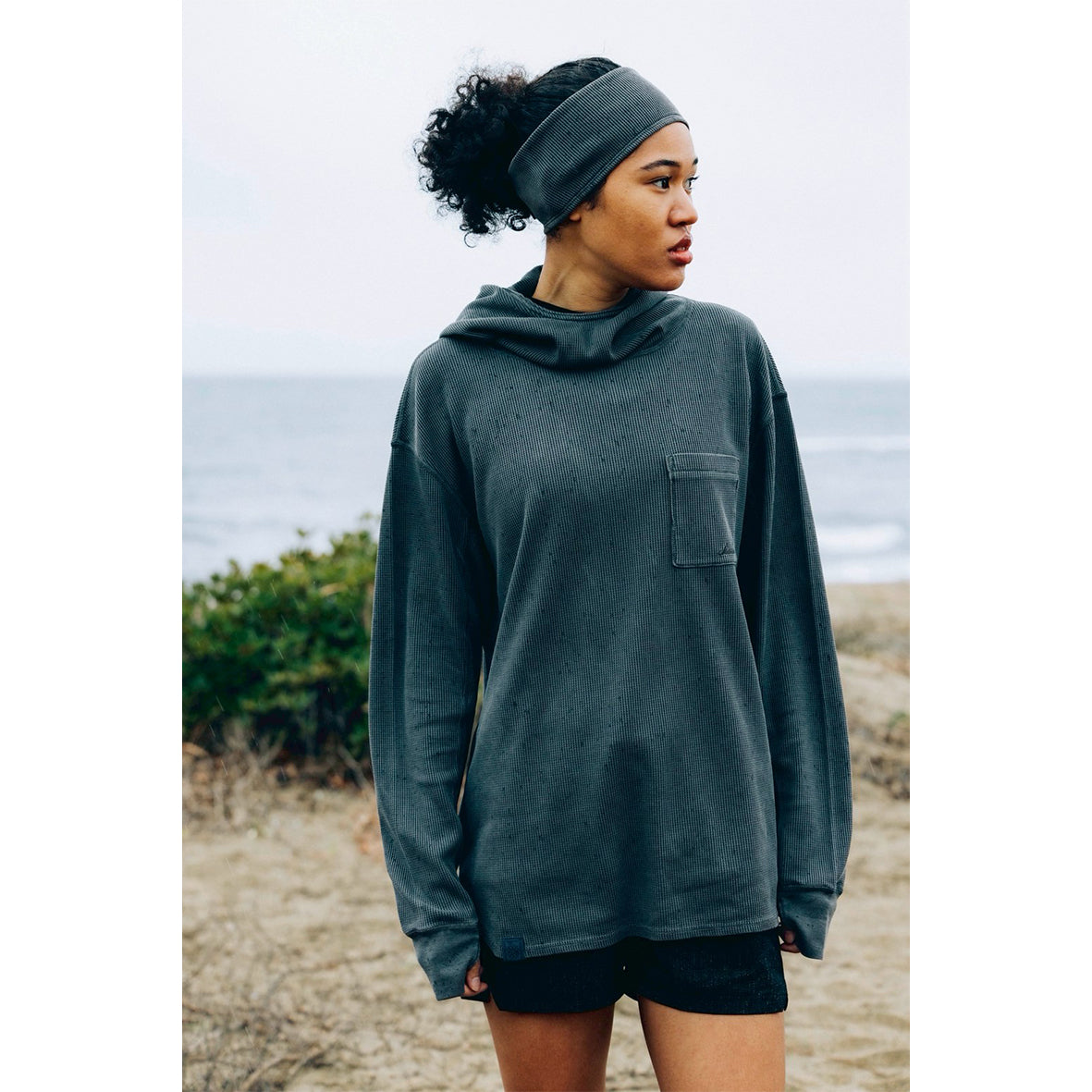 PIGMENT DYE WAFFLE HOODIE