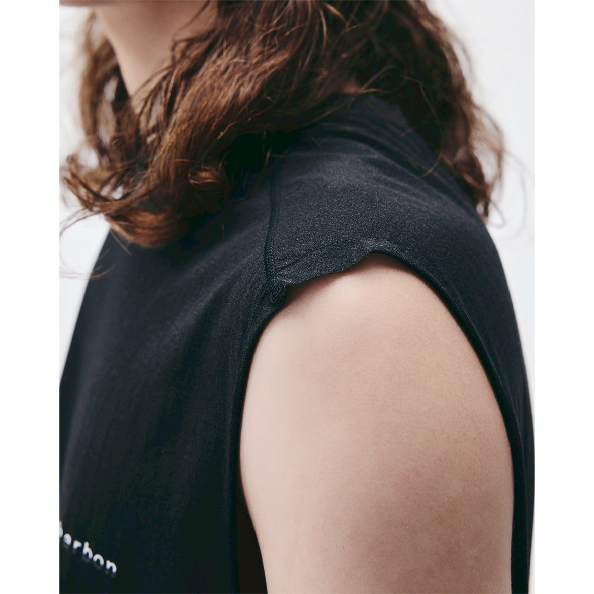SHEER SHIRRING SLEEVELESS