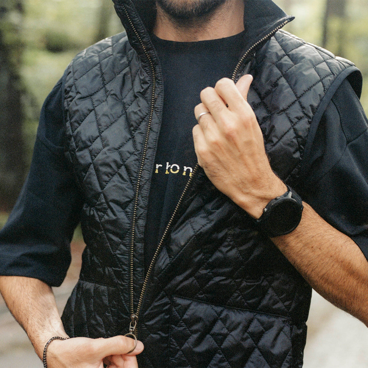 LIMONTA CHAMBRAY NYLON PUFF VEST