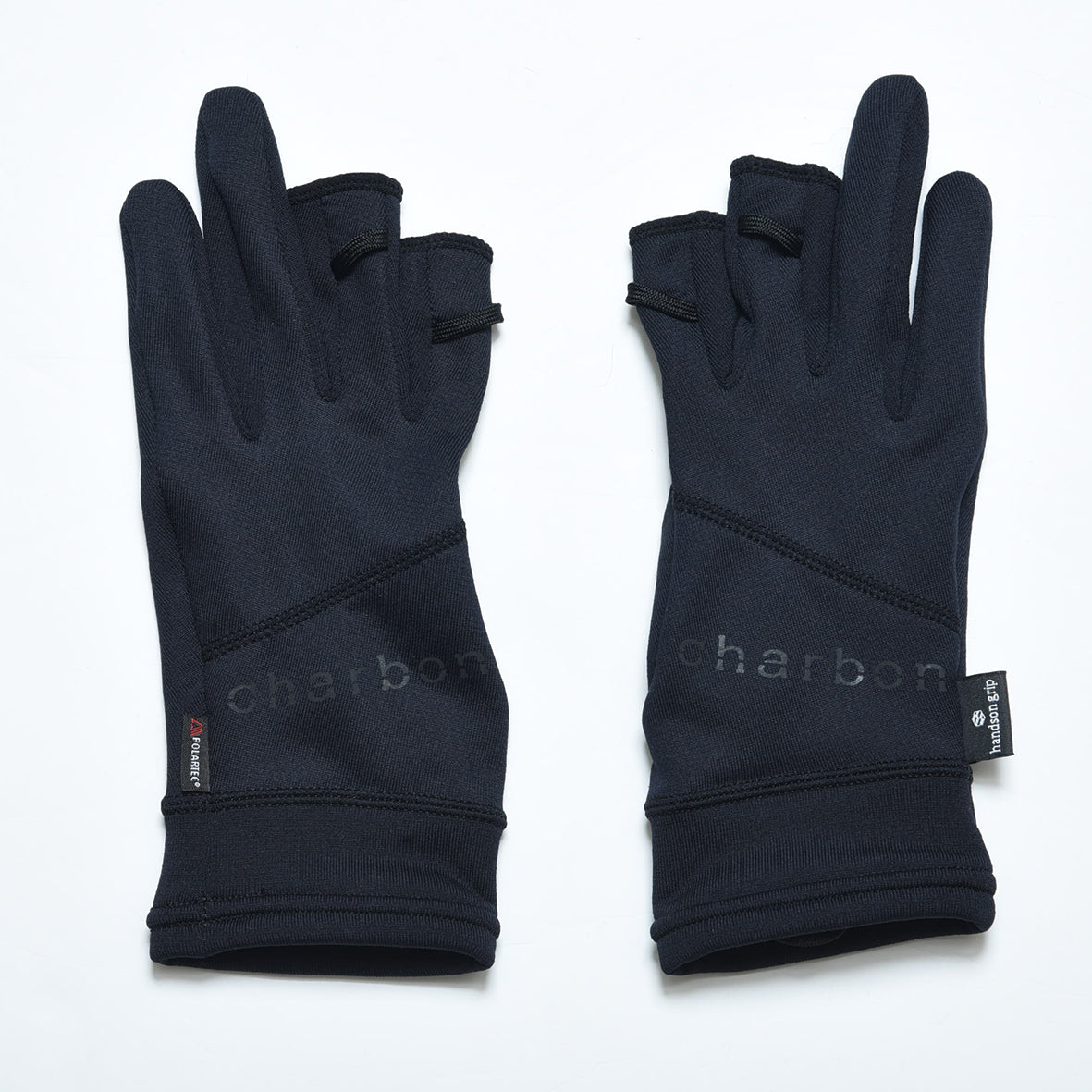 charbon × handsongrip polartec 3 fingerless gloves