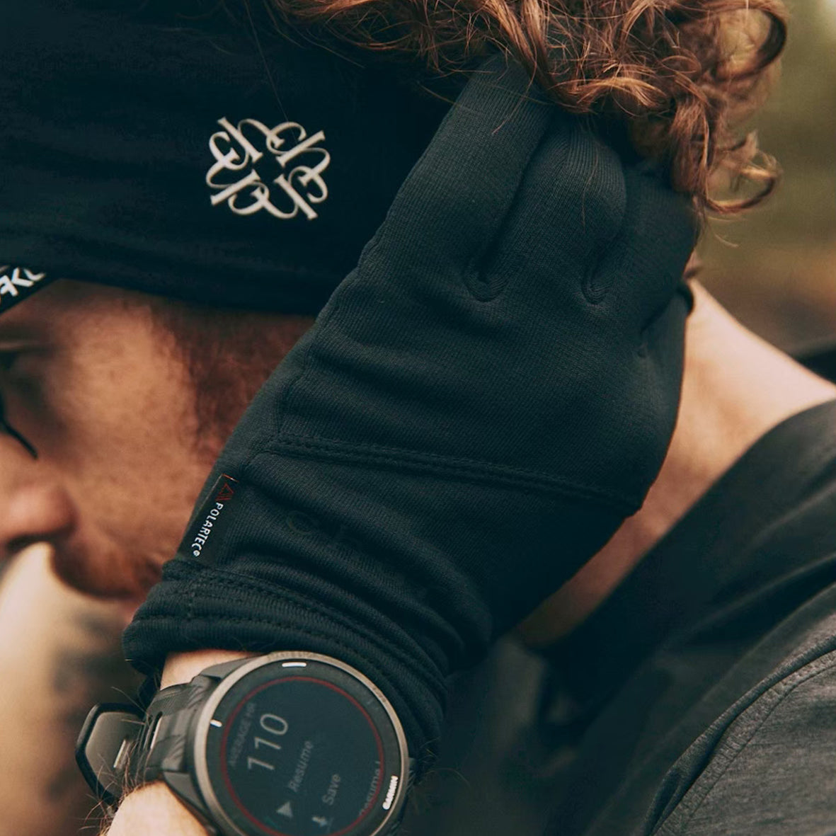 charbon × handsongrip polartec 3 fingerless gloves