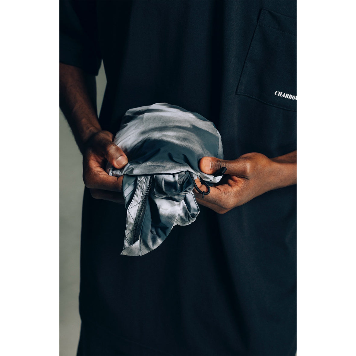 GRAPHIC NYLON PACKABLE HOODIE