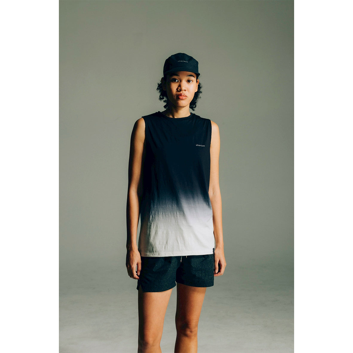 REDA WOOL DIP DYE SLEEVELESS T-SHIRT