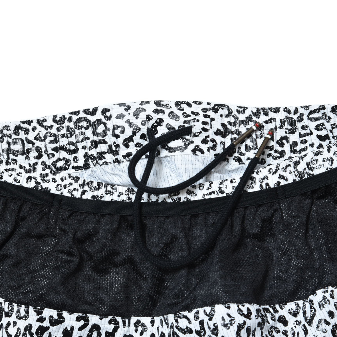 WHITE LEOPADRD  7 POCKETS RACING SHORTS