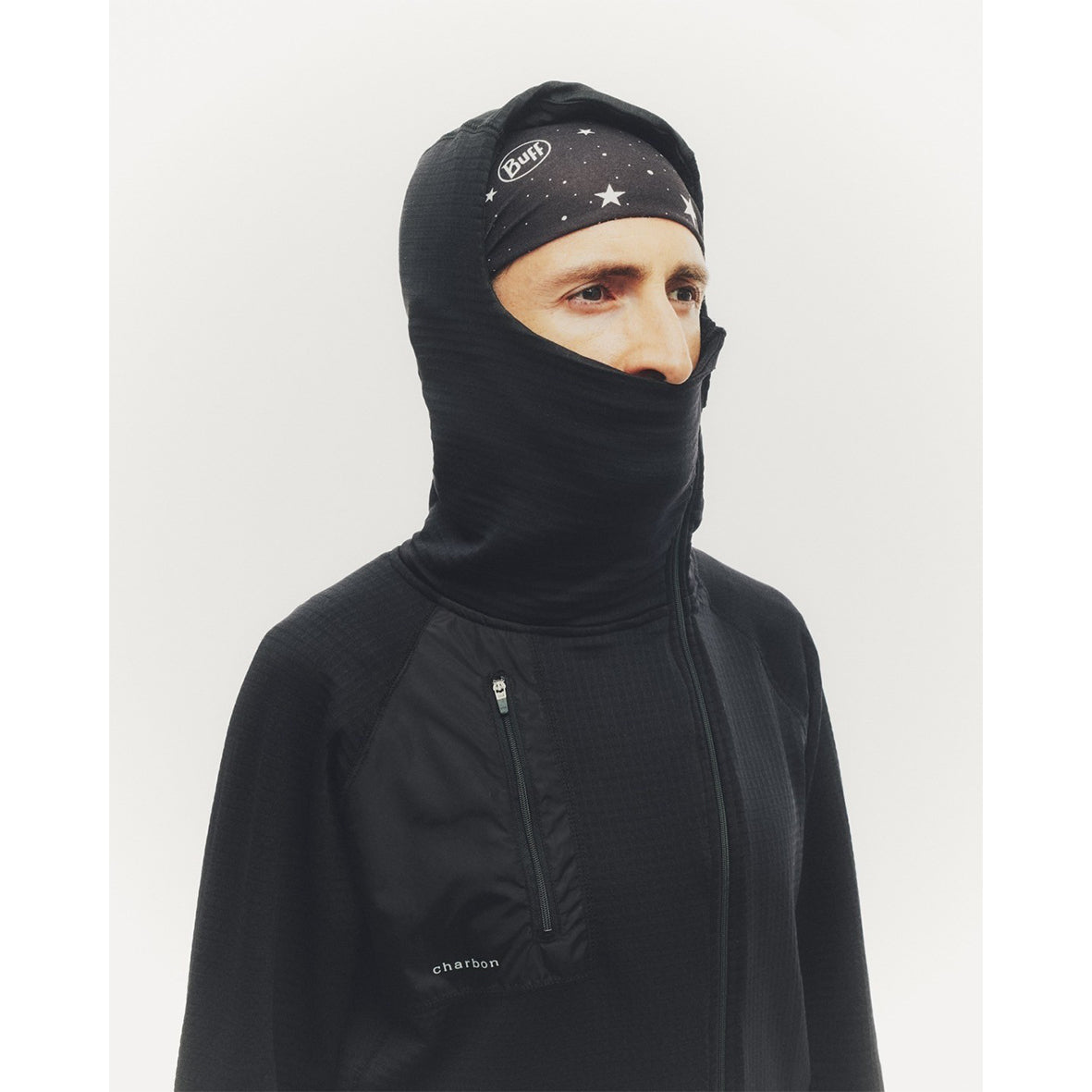 GRID FLEECE ZIP UP HOODIE