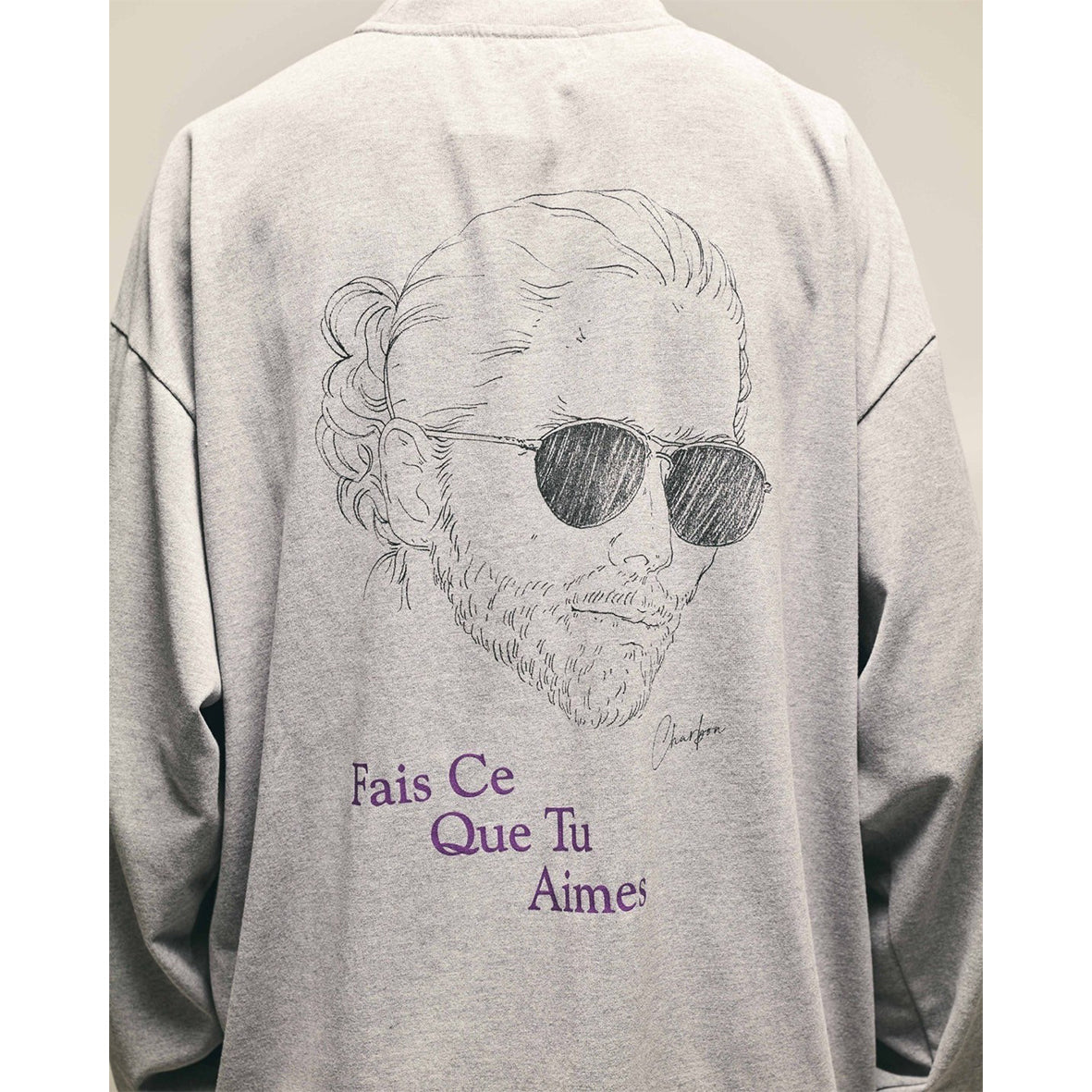 CHARCOAL DRAWING "DANDY" DRY LONG SLEEVE T-SHIRT