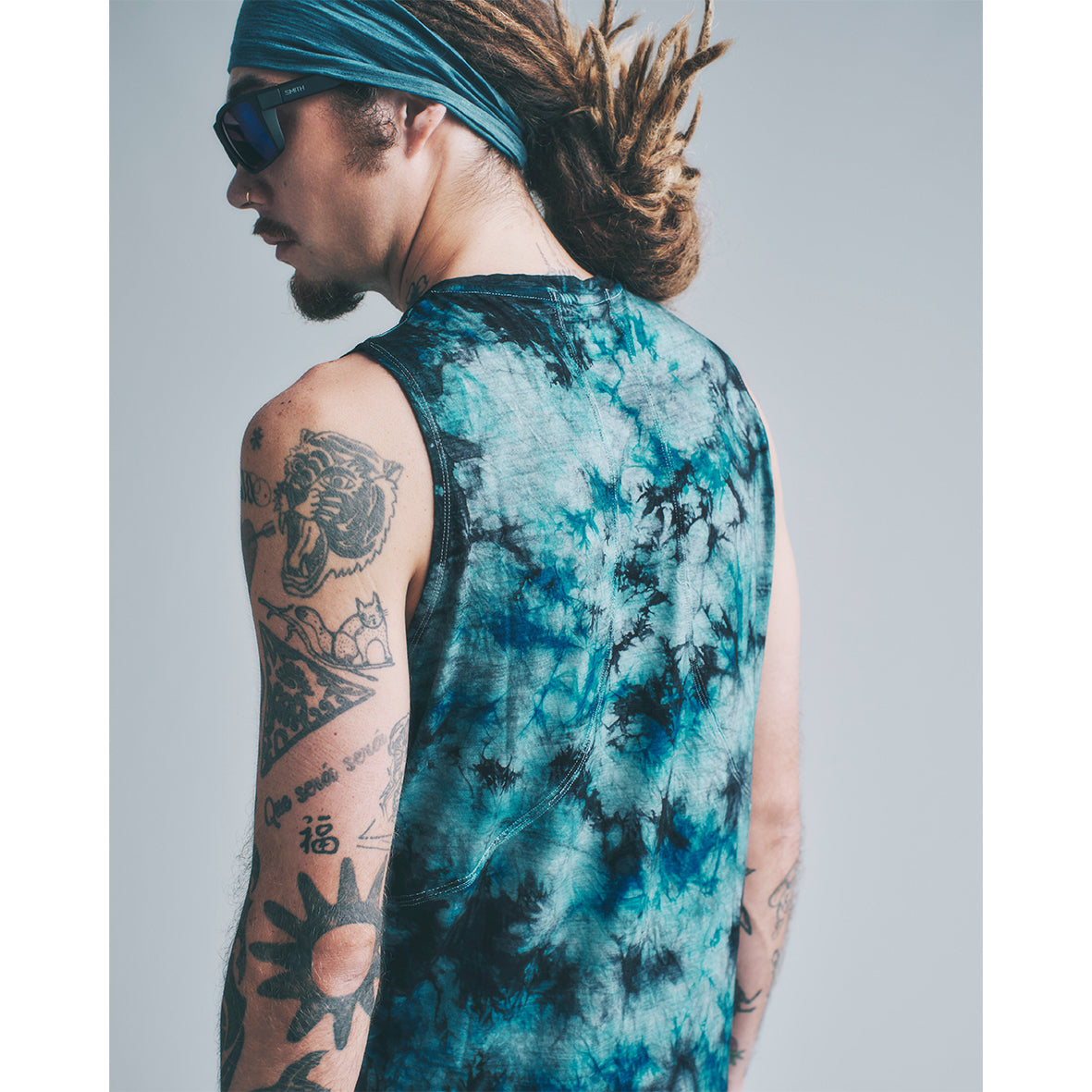 REDA WOOL TIE-DYE SLEEVELESS T-SHIRT