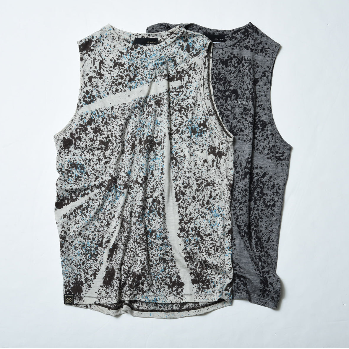 REDA WOOL SPLASH DYE SLEEVELESS T-SHIRTS