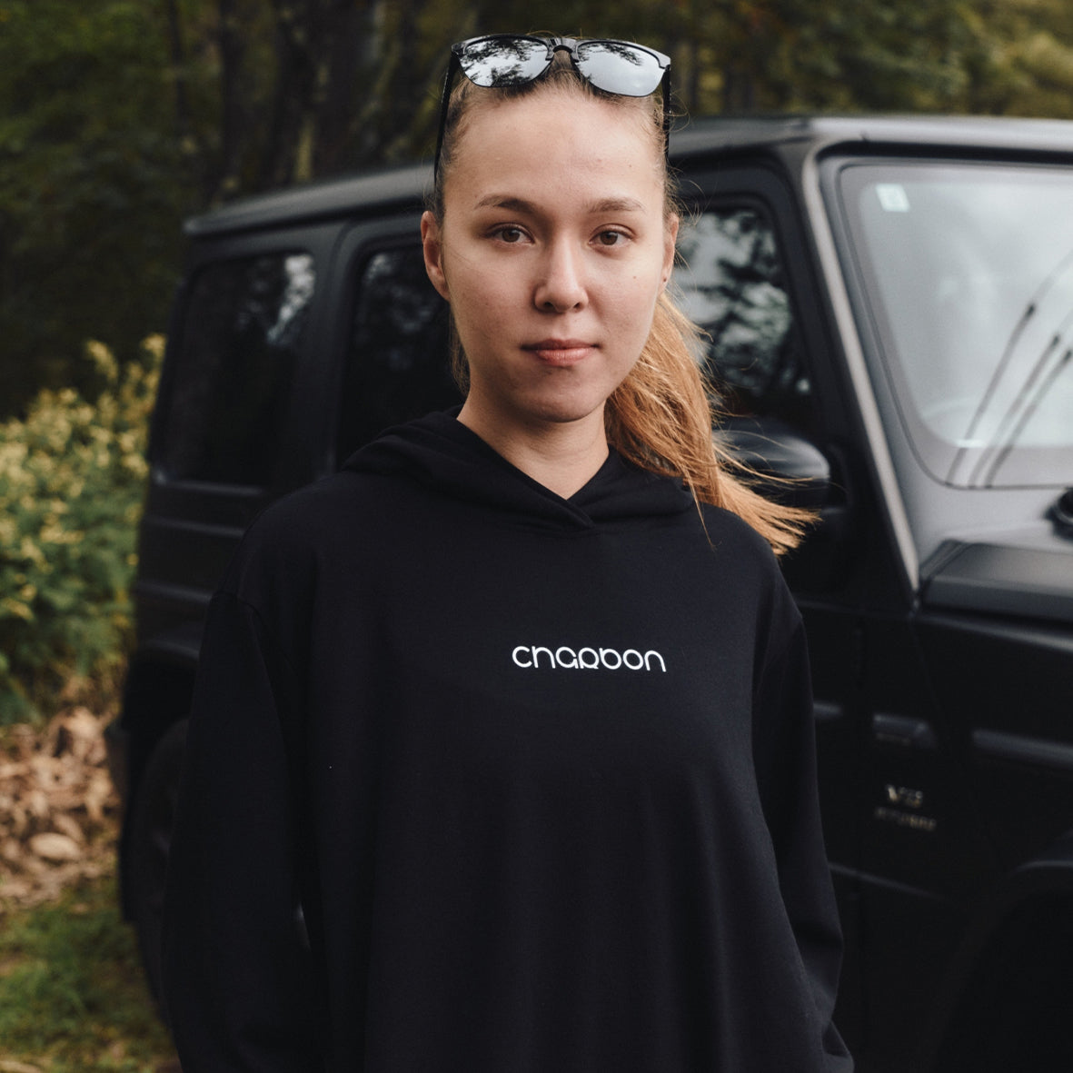 DRY LOGO ASYMMETRY HOODY DRESS