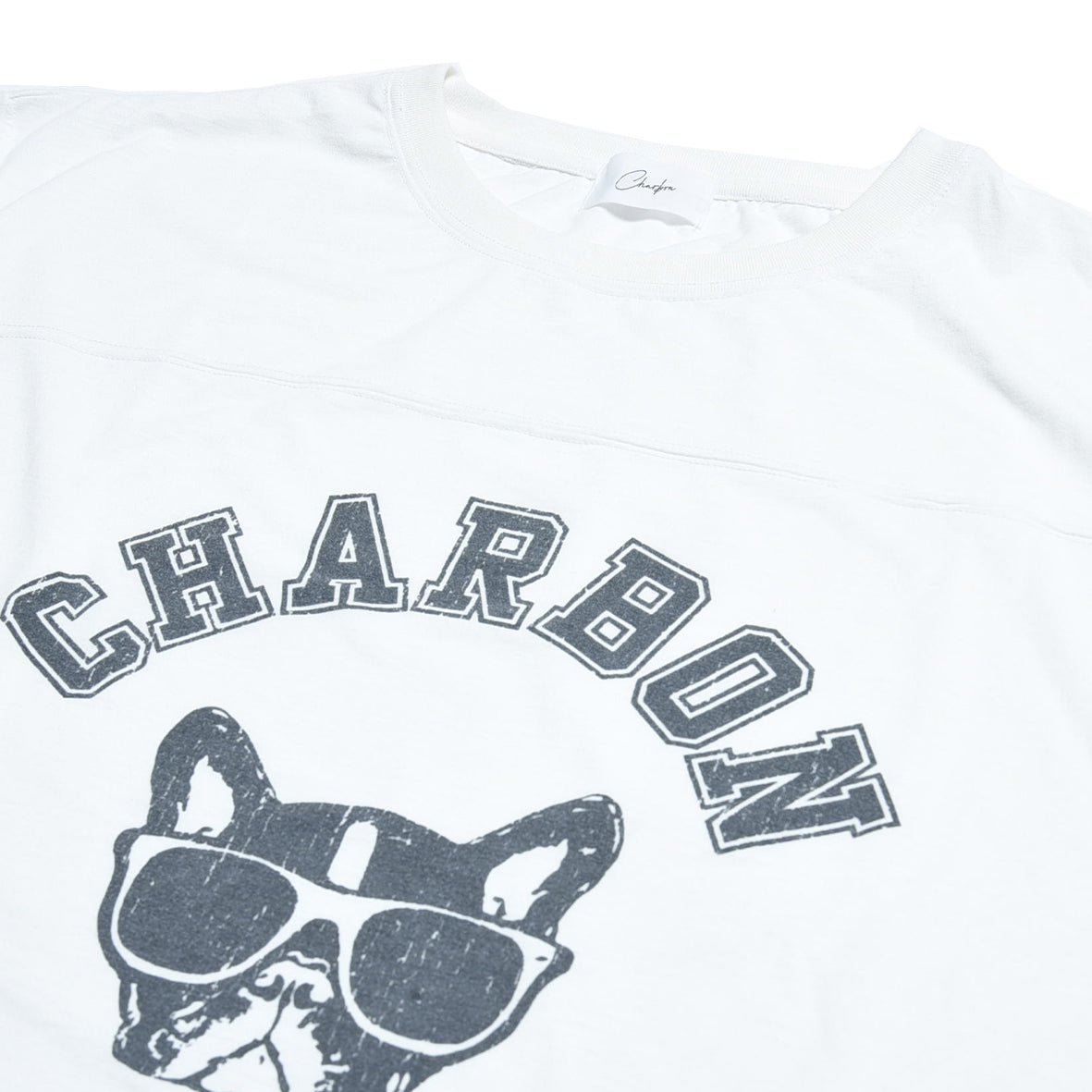 PIGMENT DYE PRINT FOOTBALL T-SHIRT