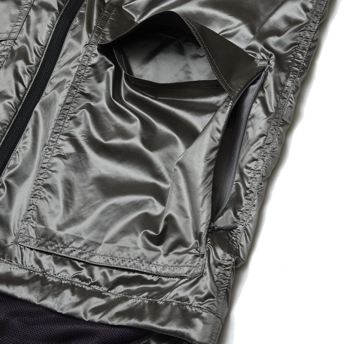 LIMONTA CHAMBRAY NYLON ZIP UP PARKA