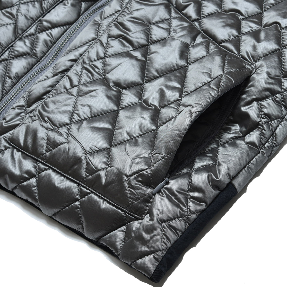 LIMONTA CHAMBRAY NYLON PUFF VEST SILVER