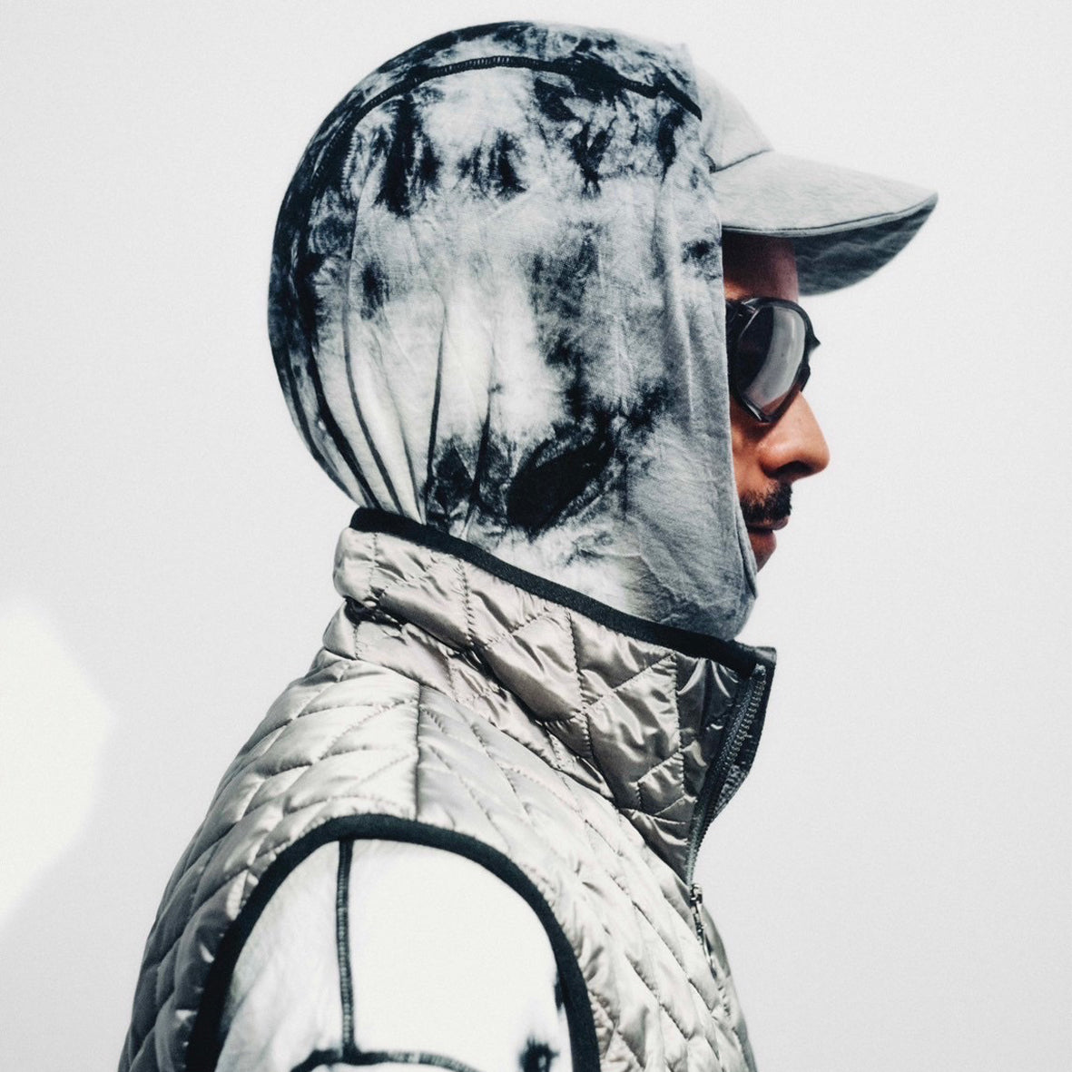 LIMONTA CHAMBRAY NYLON PUFF VEST SILVER