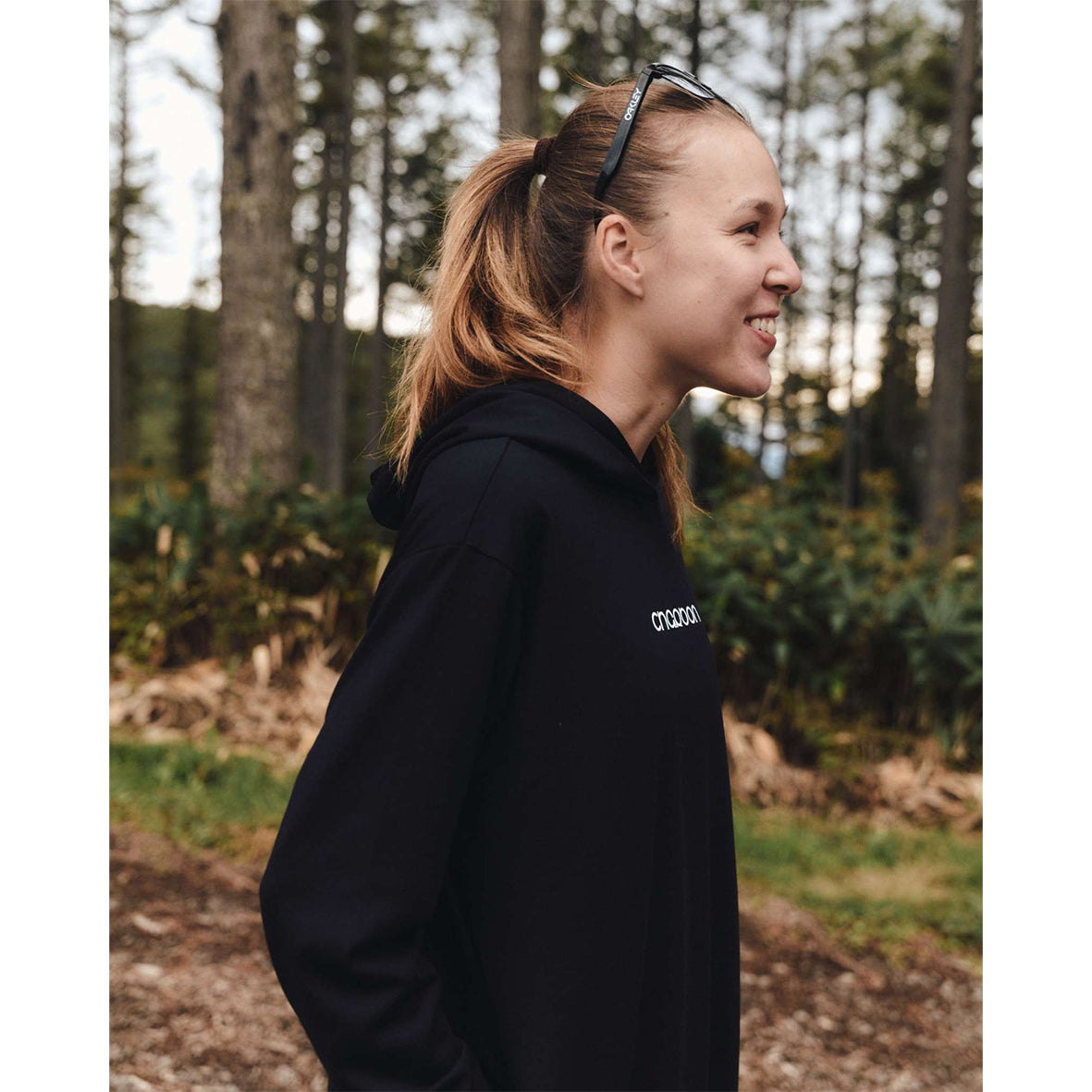 DRY LOGO ASYMMETRY HOODY DRESS