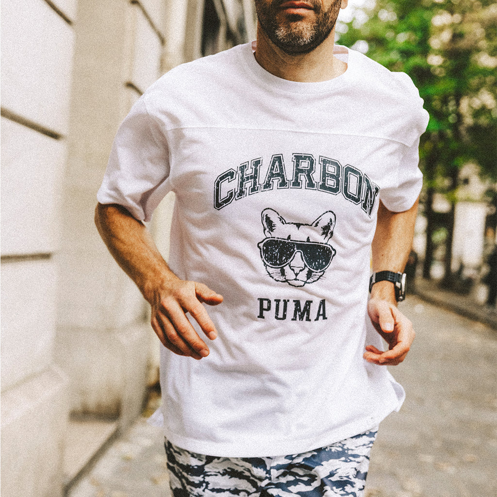 陸上用シャツ charbon BACK LOGO DRY BIG T-SHIRTS PUMA × CHARBON FOOTBALL T-SHIRT