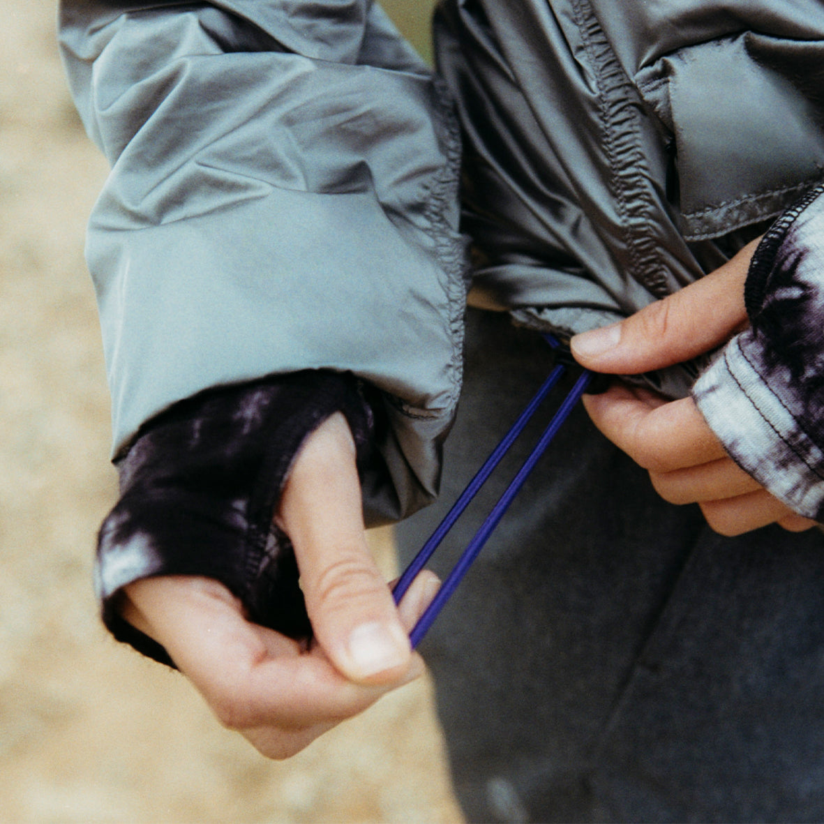 LIMONTA CHAMBRAY NYLON ZIP UP PARKA