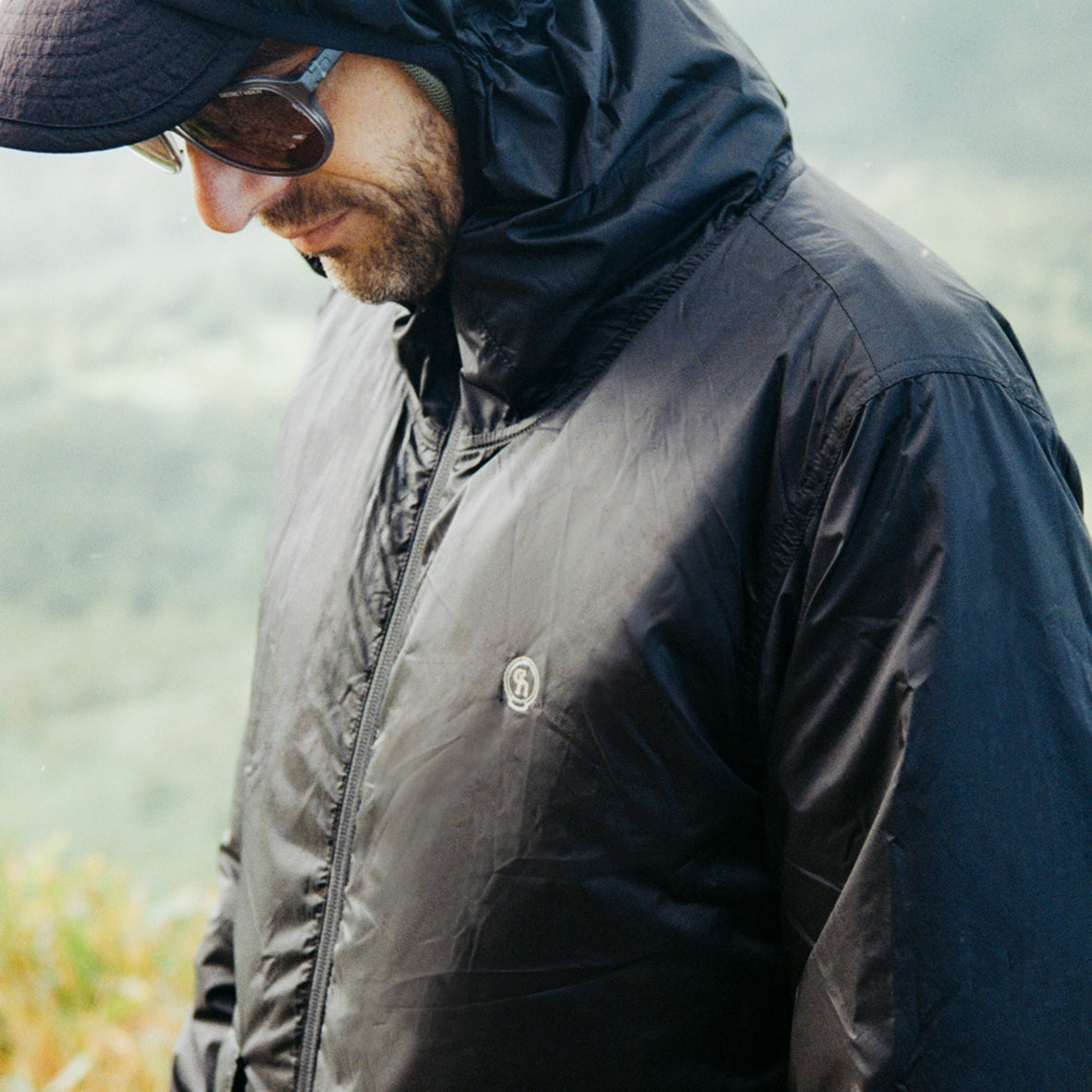 LIMONTA CHAMBRAY NYLON ZIP UP PARKA