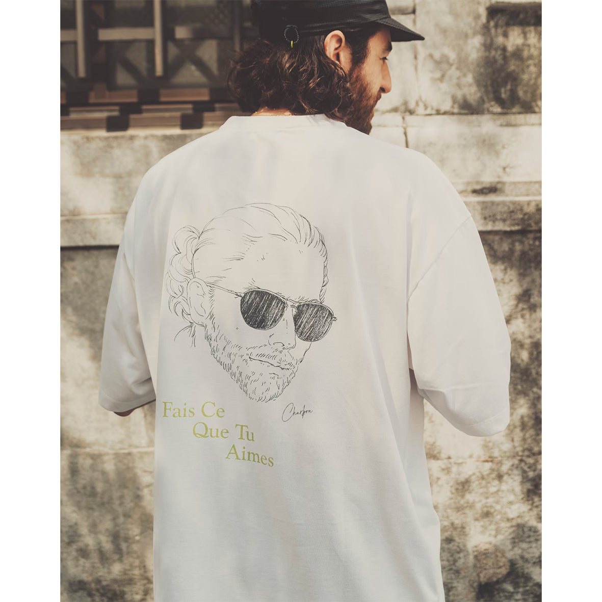 CHARCOAL DRAWING "DANDY" DRY BIG T-SHIRT