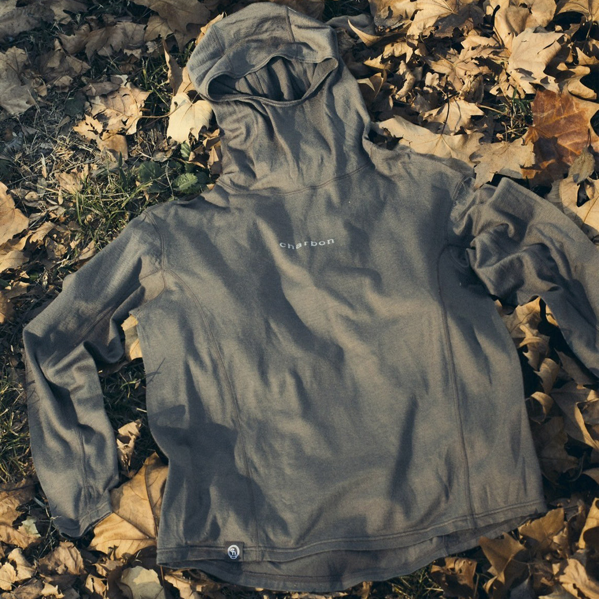 WOOL SOLID HOODIE GREY BEIGE